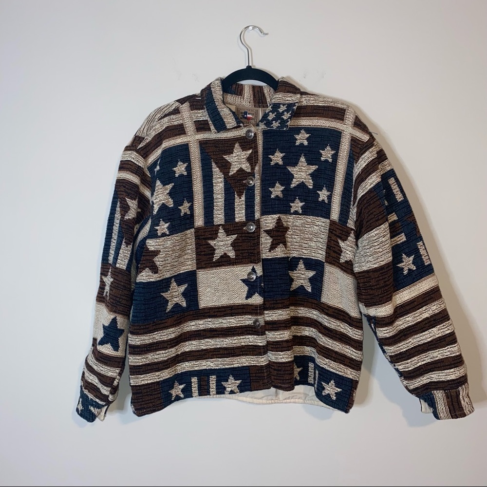 Don't Mess With Texas Vintage Stars & Stripes Americana Tapestry Jacket